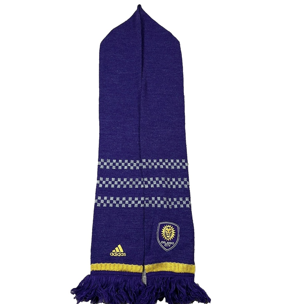 Adidas Unisex One Size Purple Knit MLS Club Orlando City SC Soccer Scarf NWT